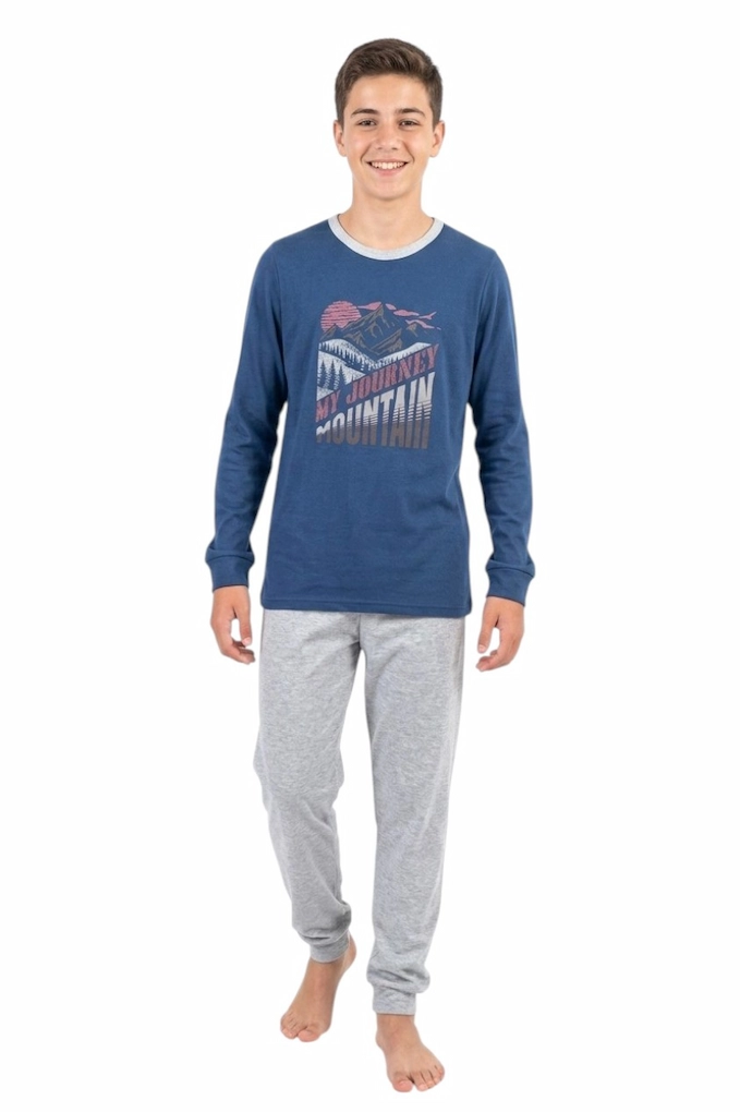 4454 Teenager Boy Thermal Printed Pyjama Set